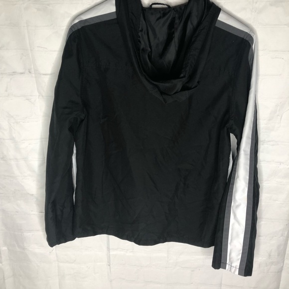 ASOS Mens 1/4 Zip Windbreaker Hooded Pullover Jacket Black XS - Picture 2 of 7